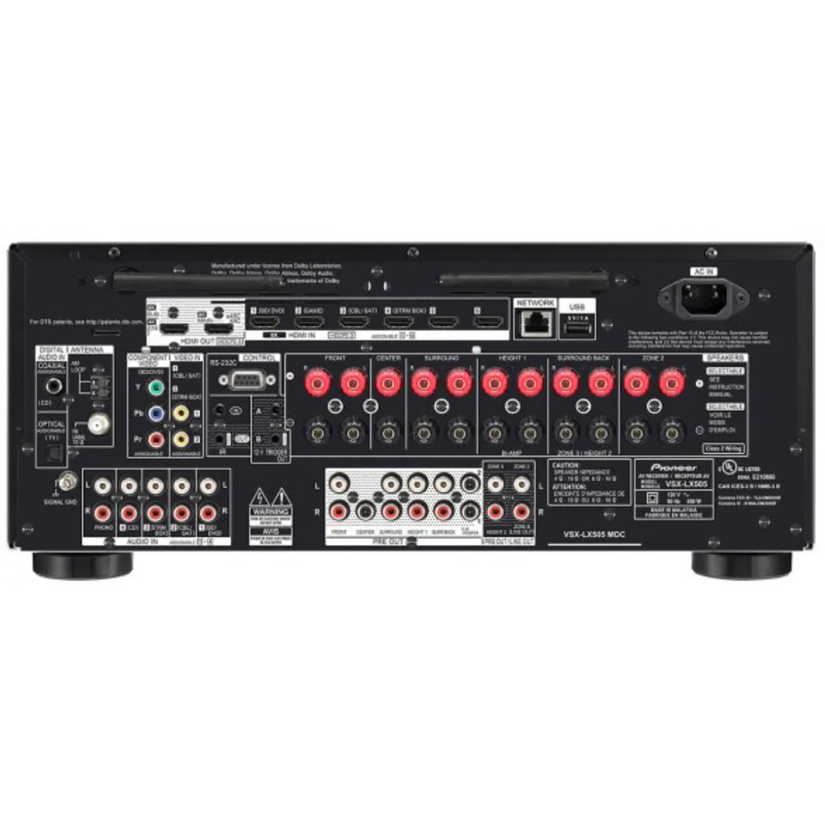Pioneer VSXLX505 Elite 9.2-Channel Black Network AV Receiver
