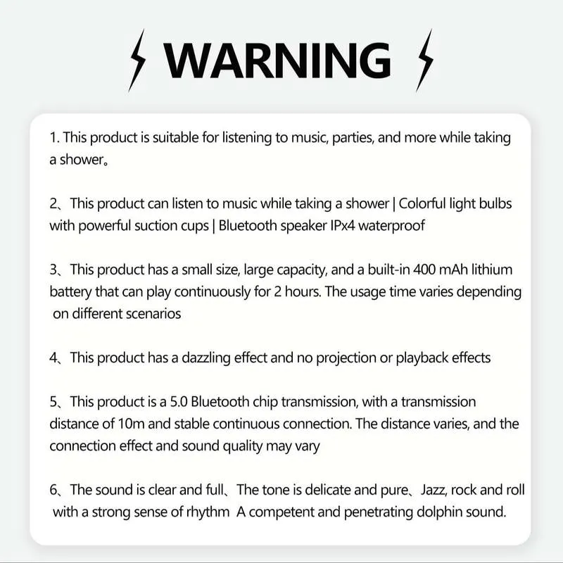 Portable Wireless BT Speaker, IPX4 Shower Wireless Speaker, USB Rechargeable Portable Mini Outdoor Speaker with RGB LED Light for Home & Outdoor, Summer Outing Essentials, Camping Gadgets 2024