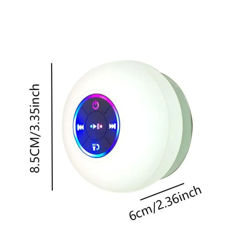 Portable Wireless BT Speaker, IPX4 Shower Wireless Speaker, USB Rechargeable Portable Mini Outdoor Speaker with RGB LED Light for Home & Outdoor, Summer Outing Essentials, Camping Gadgets 2024