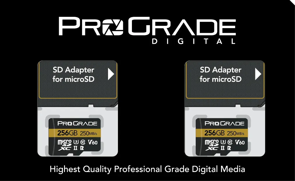 ProGrade Digital 256GB microSDXC UHS-II 250MB/s Gold Memory Card with Adapter (2 Pack) - V60