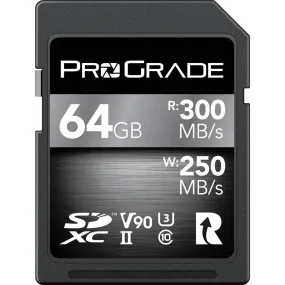 ProGrade Digital 64GB SDXC UHS-II 300MB/s Cobalt Memory Card - V90
