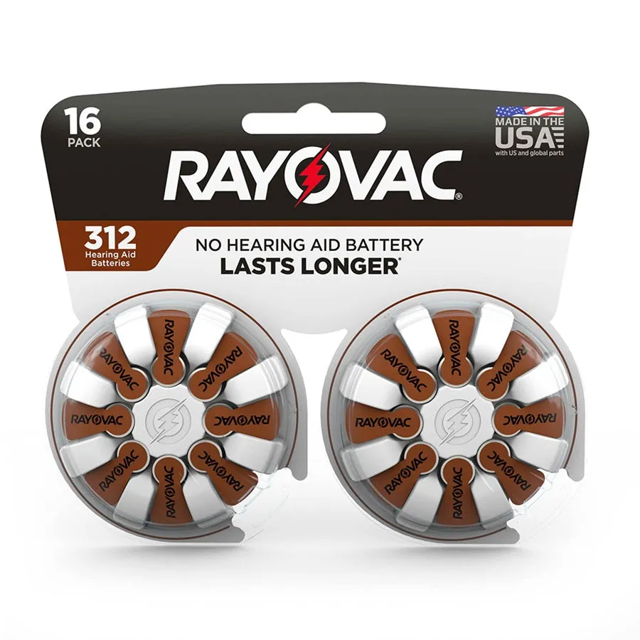 Rayovac Size 312 Hearing Aid Batteries 8 Pack