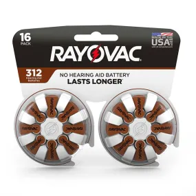 Rayovac Size 312 Hearing Aid Batteries 8 Pack