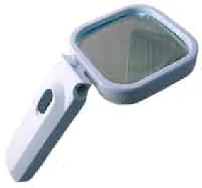 READING MAGNIFIER, 80X80mm WITH 4  L.E.D. LIGHTS