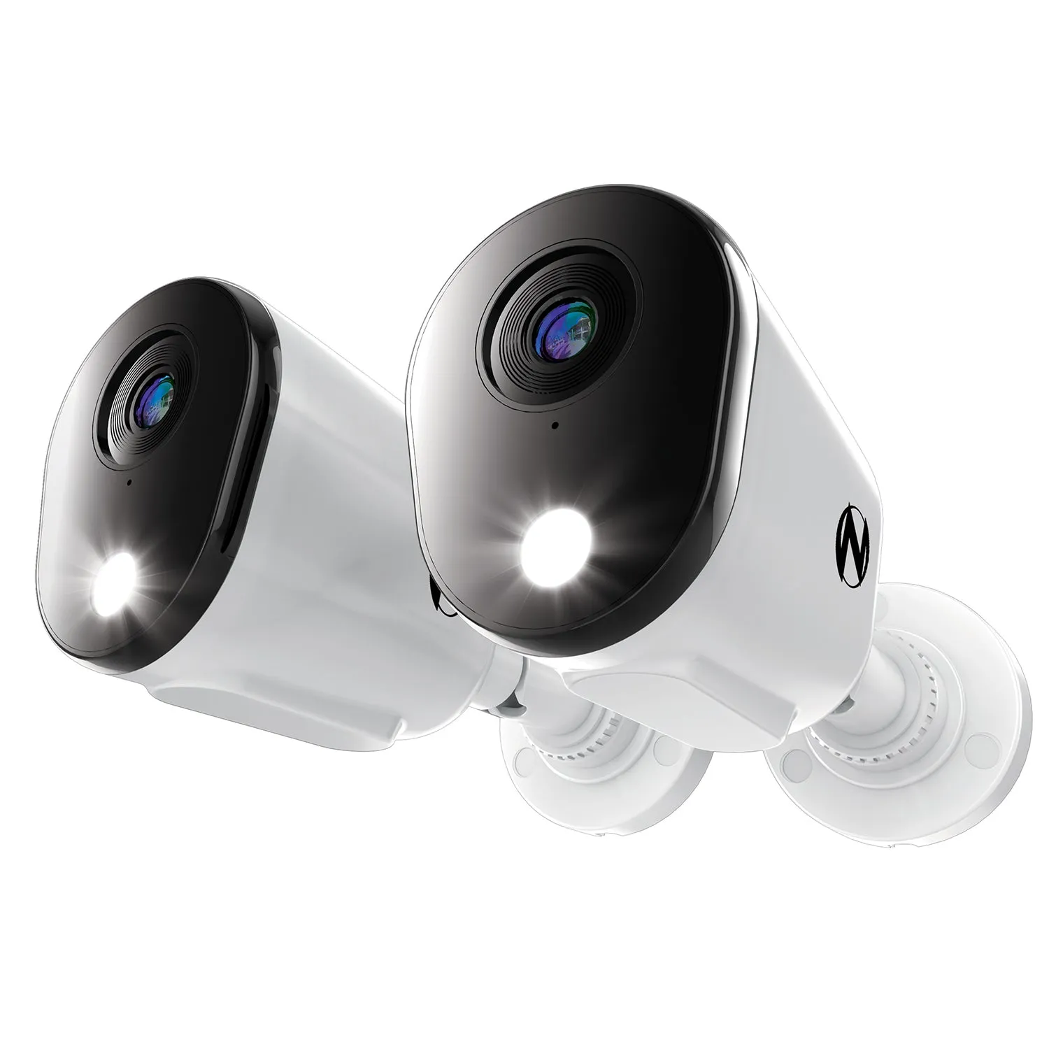 Refurbished Add On Wired 4K Deterrence Cameras with 2-Way Audio - 2 Pack - White