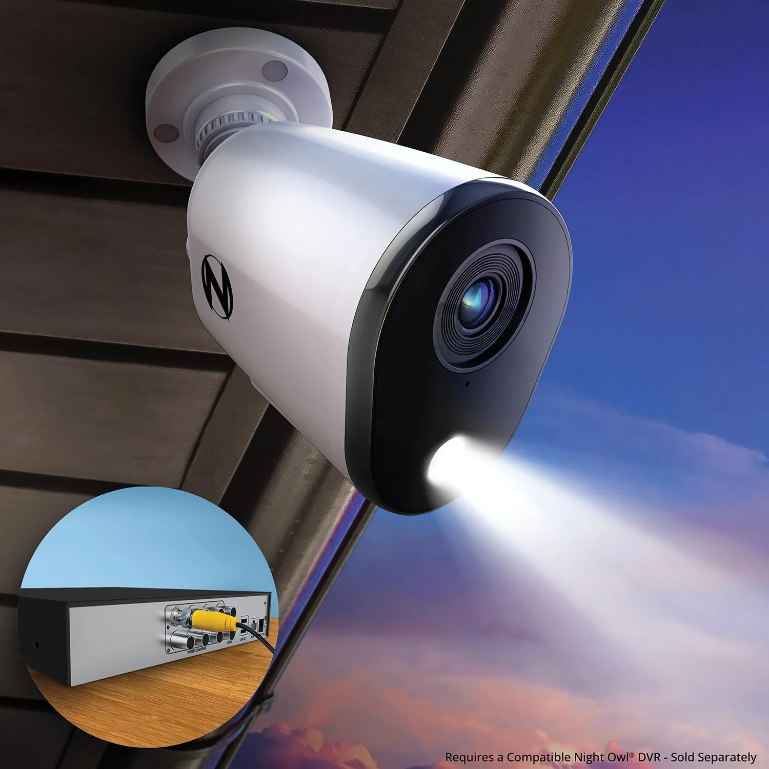 Refurbished Add On Wired 4K Deterrence Cameras with 2-Way Audio - 2 Pack - White