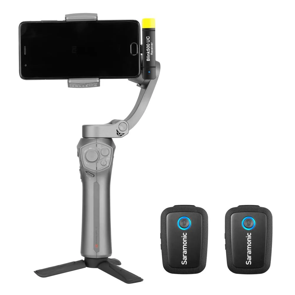 Saramonic Blink 500 B6 2-Person Wireless Clip-On Mic System with Lavalier & USB-C Receiver for Android Devices & more
