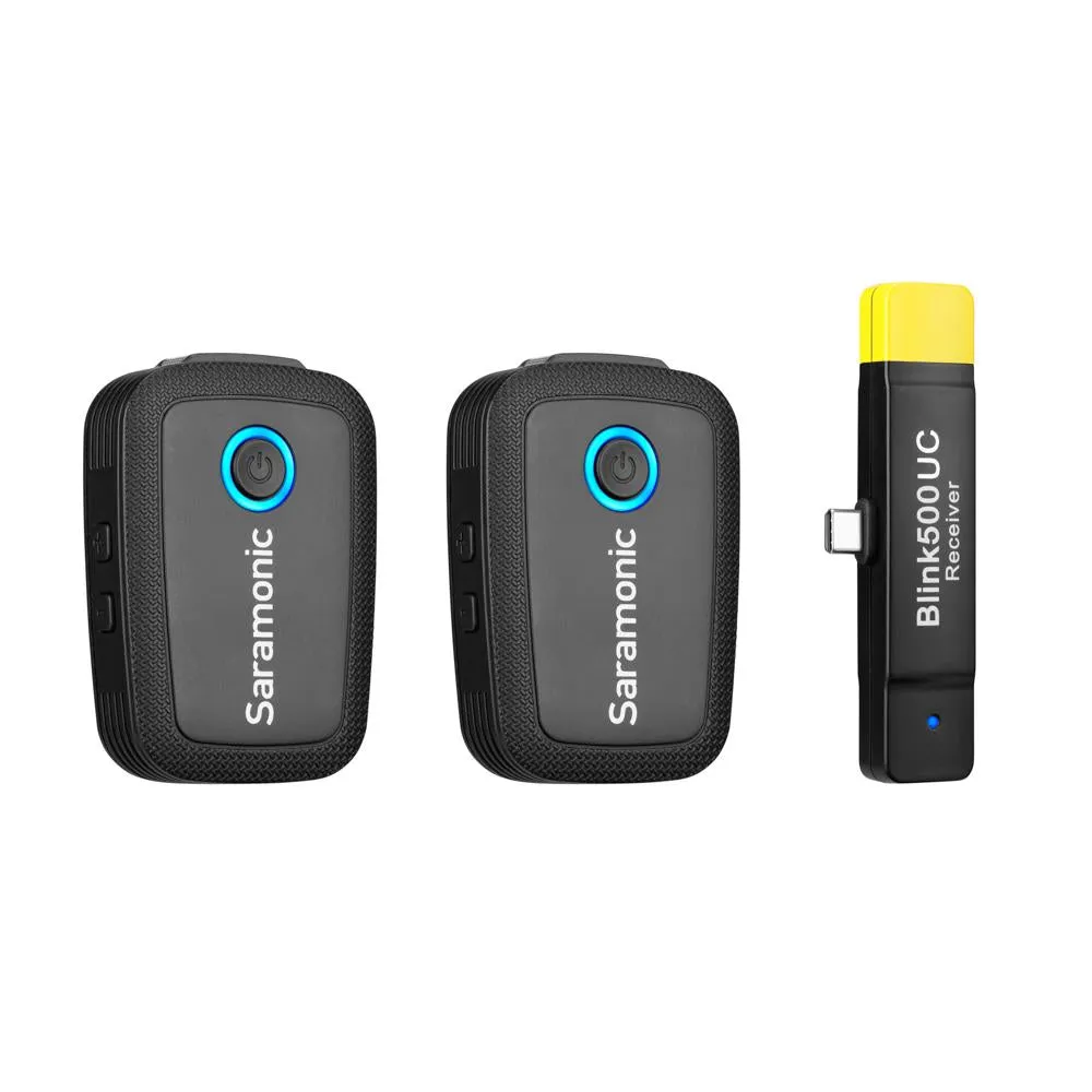 Saramonic Blink 500 B6 2-Person Wireless Clip-On Mic System with Lavalier & USB-C Receiver for Android Devices & more