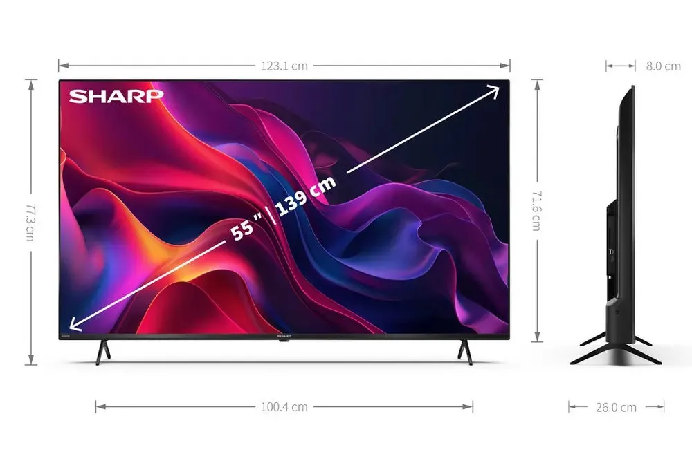 Sharp Aquos 4TC55GK4245KB 55" 4K UHD Frameless Smart Tivo TV