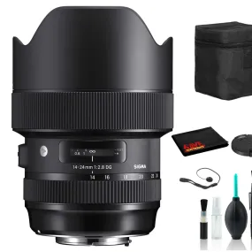 Sigma 14-24mm f/2.8 DG HSM Art Lens for Nikon F with Bundle: Deluxe Lens Cleaning Kit   More