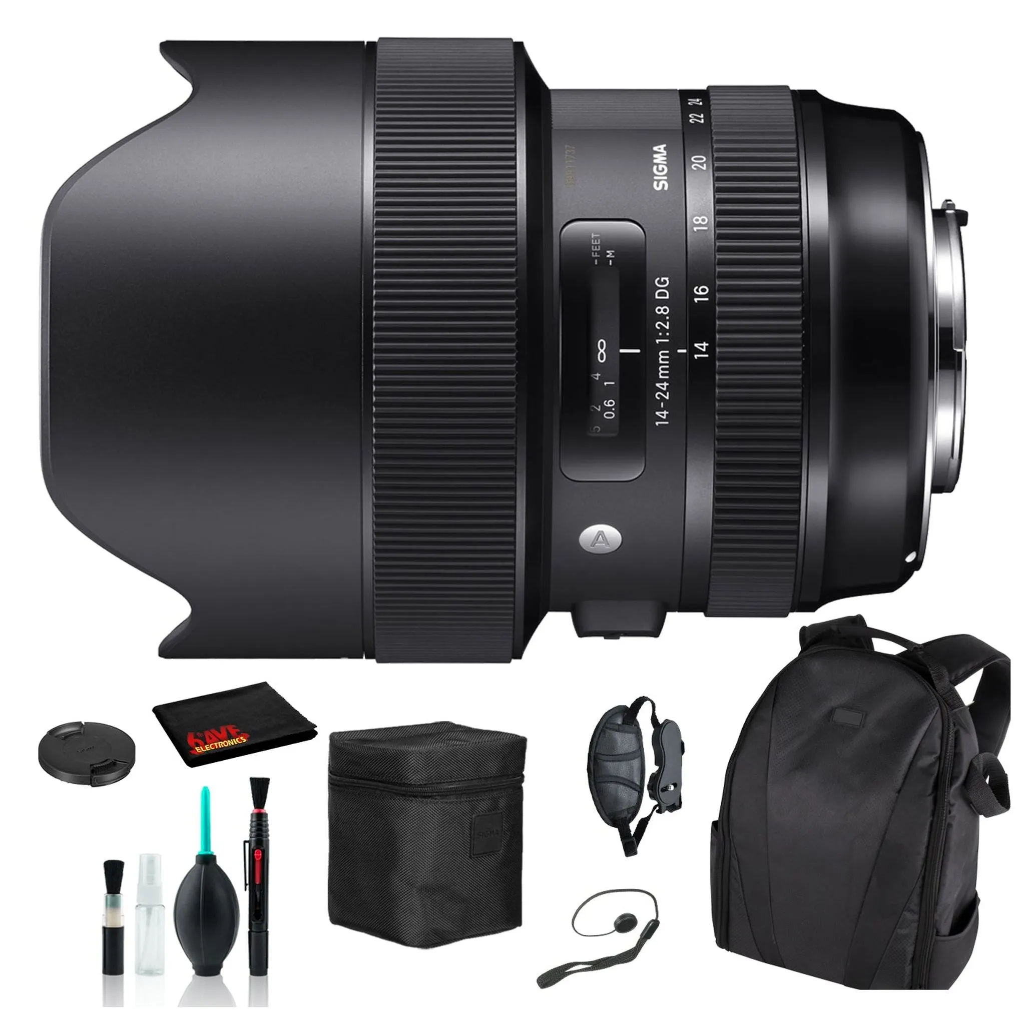 Sigma 14-24mm f/2.8 DG HSM Art Lens for Nikon F with Essential Bundle: Backpack   More