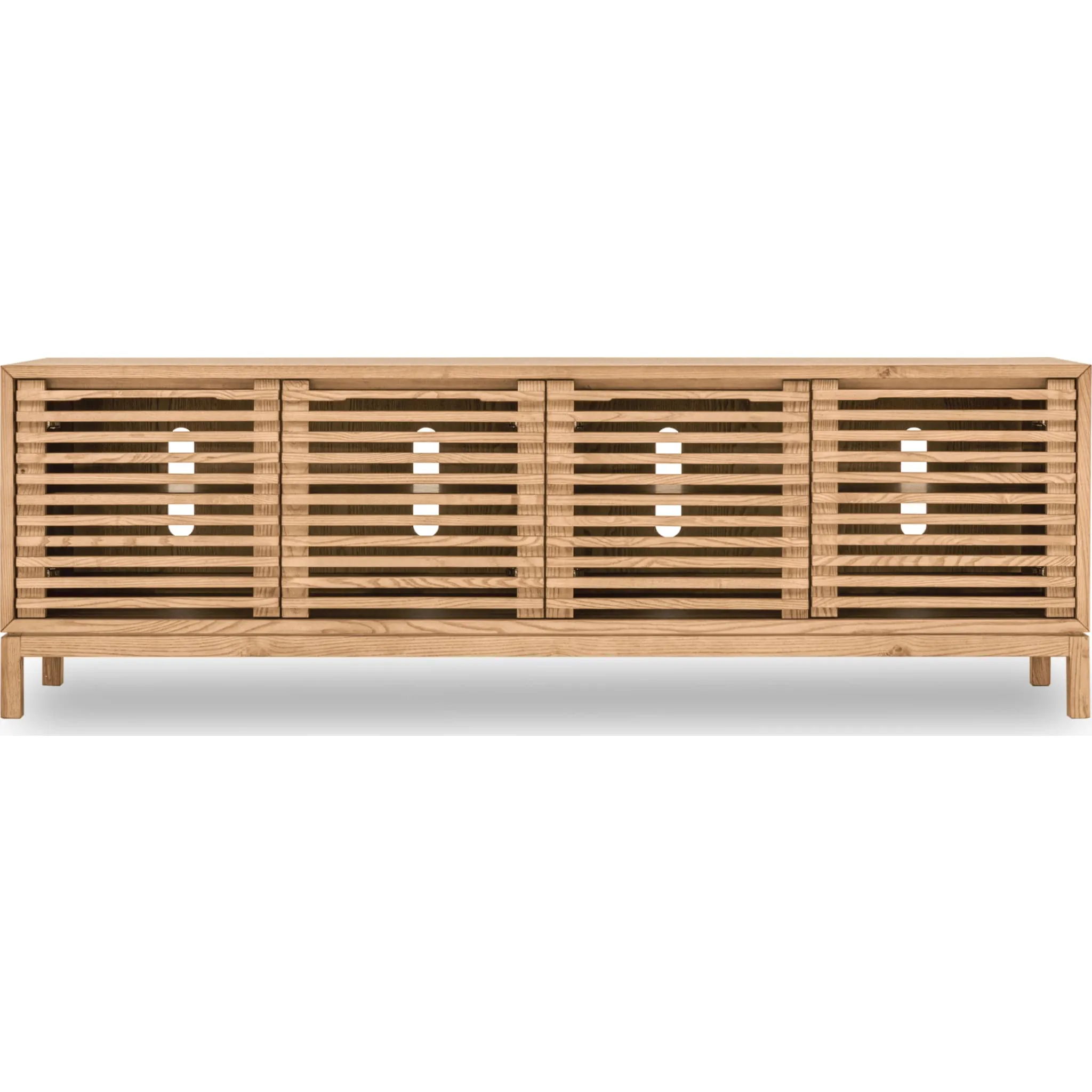 Tanner Four Door Solid Ash Media Console in Flaxen