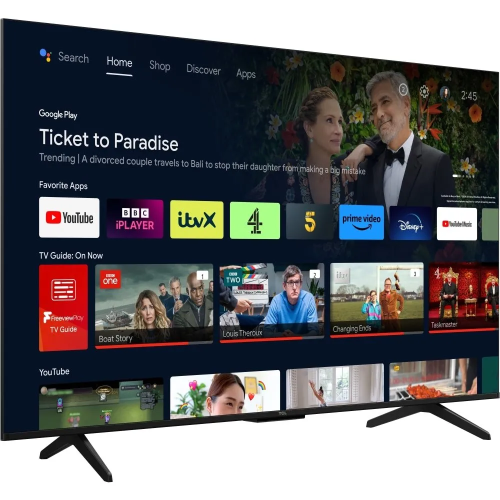 TCL 50P755K 50" LED 4K Ultra HD Smart TV, Grey, F Rated