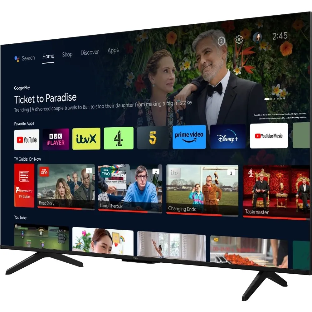 TCL 50P755K 50" LED 4K Ultra HD Smart TV, Grey, F Rated