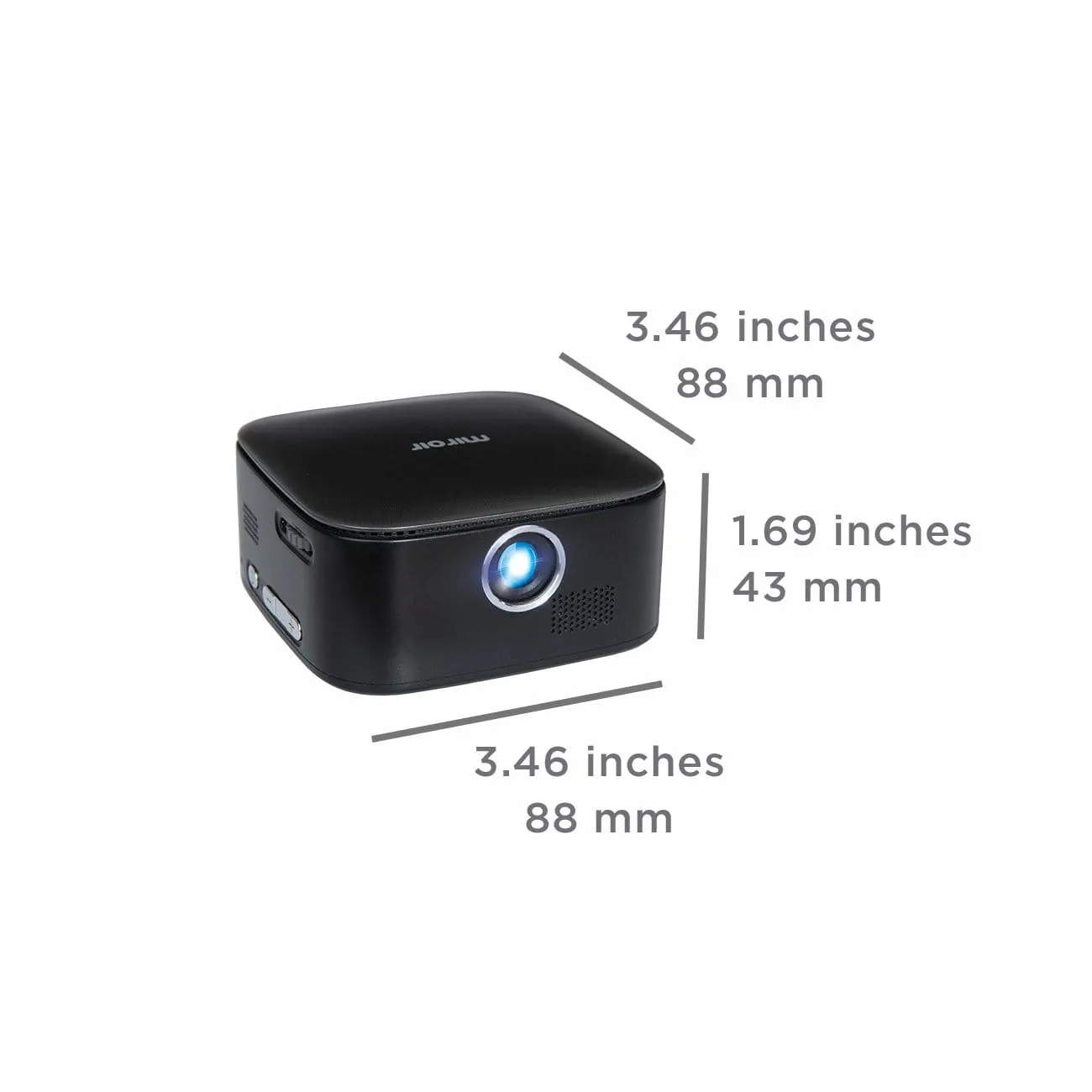 The Miroir M75 is a pocket-sized projector with built-in HDMI perfect for watching videos, sharing photos, movie nights, and outdoor events