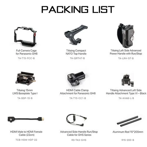 Tilta Camera Cage for Panasonic GH6 Pro Kit - Black