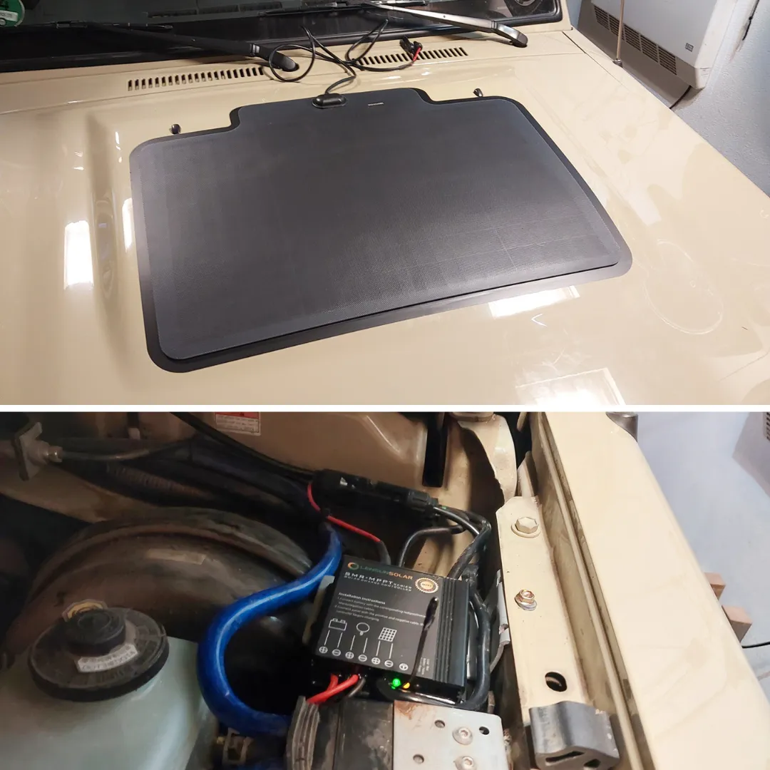 Toyota Land Cruiser 70 Series GRJ78 Lensun 55W Bonnet Flexible Solar Panel