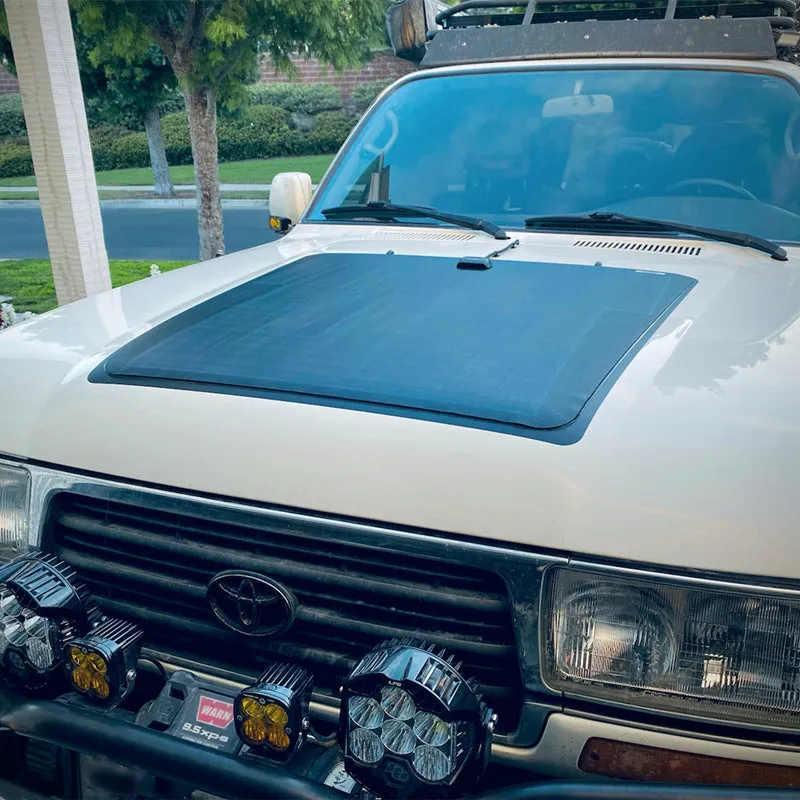 Toyota Land Cruiser 80Series J80 Lensun 90W Hood Flexible Solar Panel