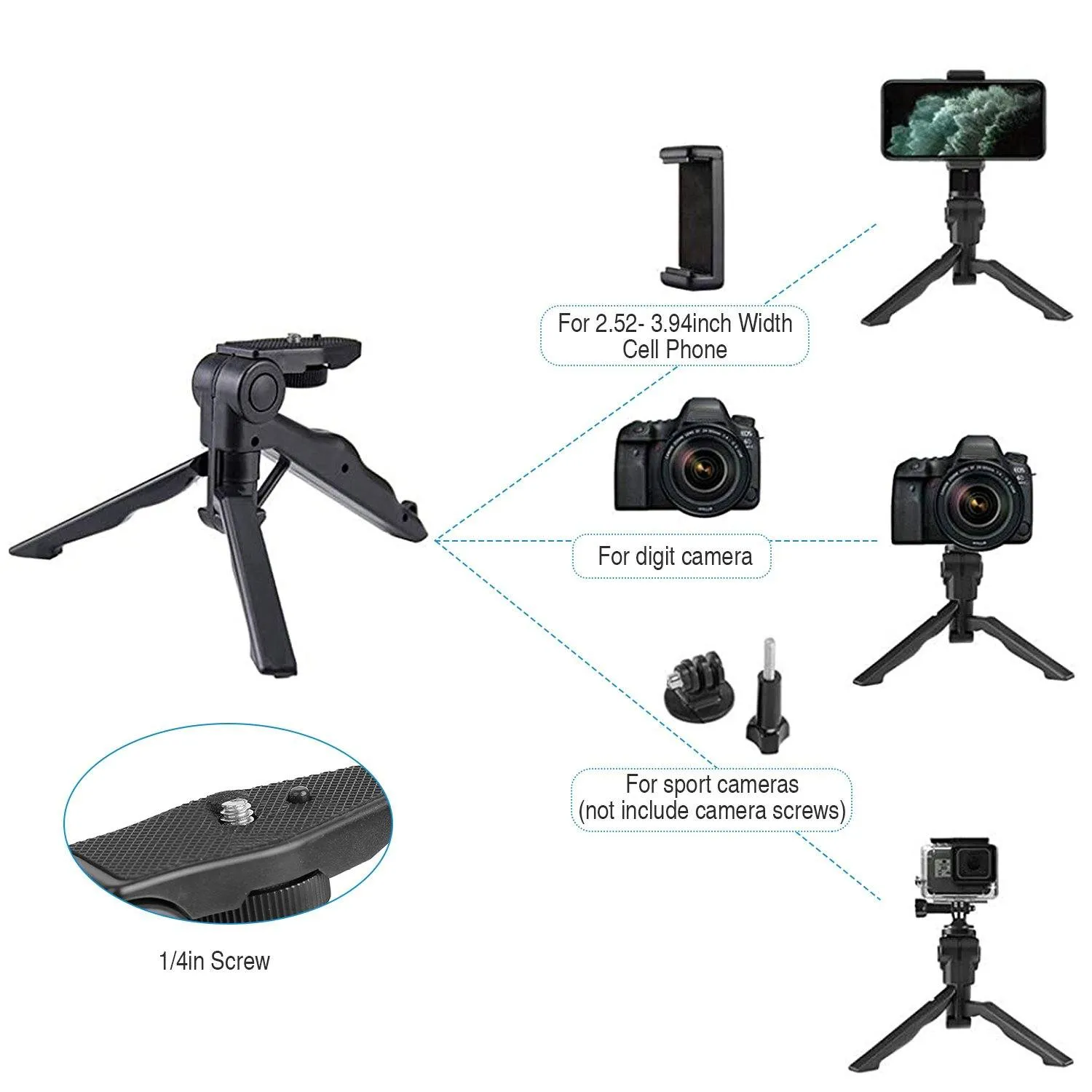 Tripod Desk Phone Stand Stabilizer
