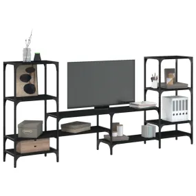vidaXL TV Cabinet Black 206.5x28.5x95 cm Engineered Wood