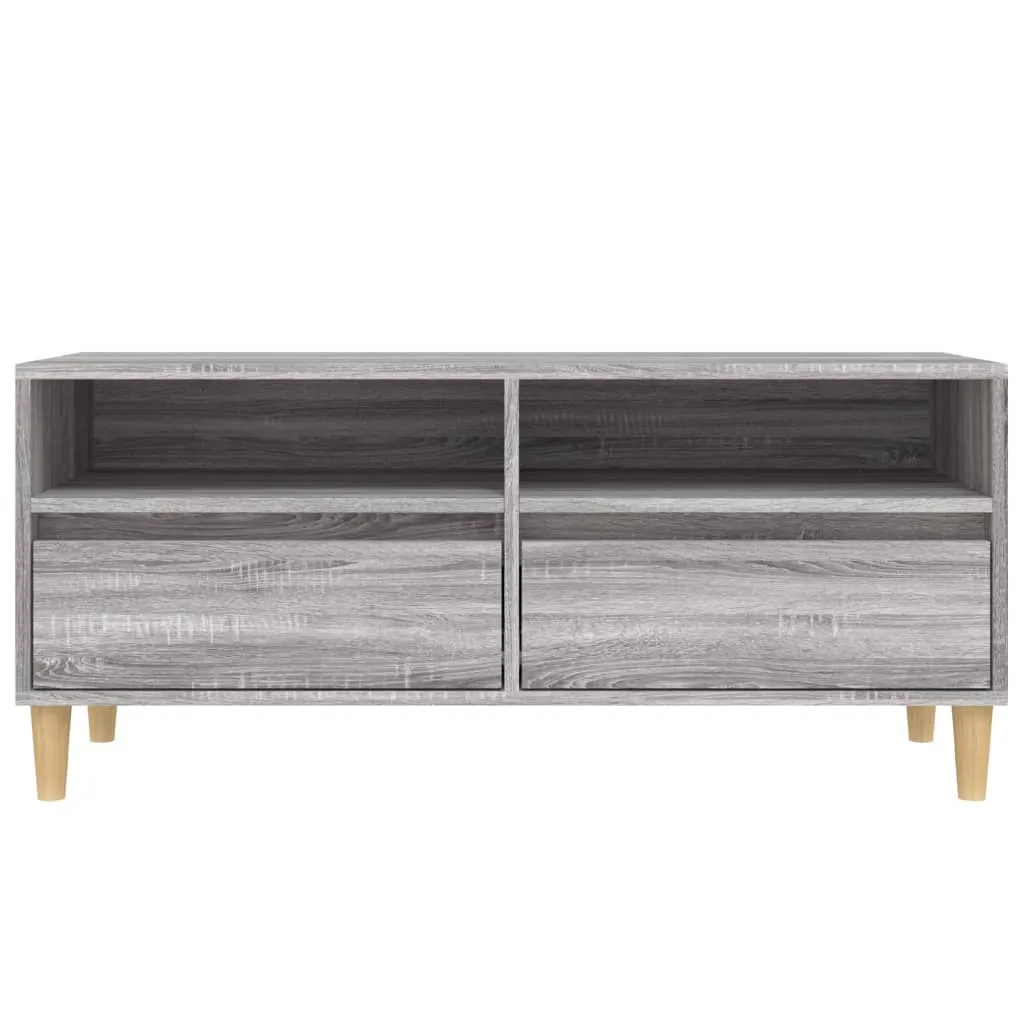 vidaXL TV Cabinet Grey Sonoma 100x34.5x44.5 cm Engineered Wood