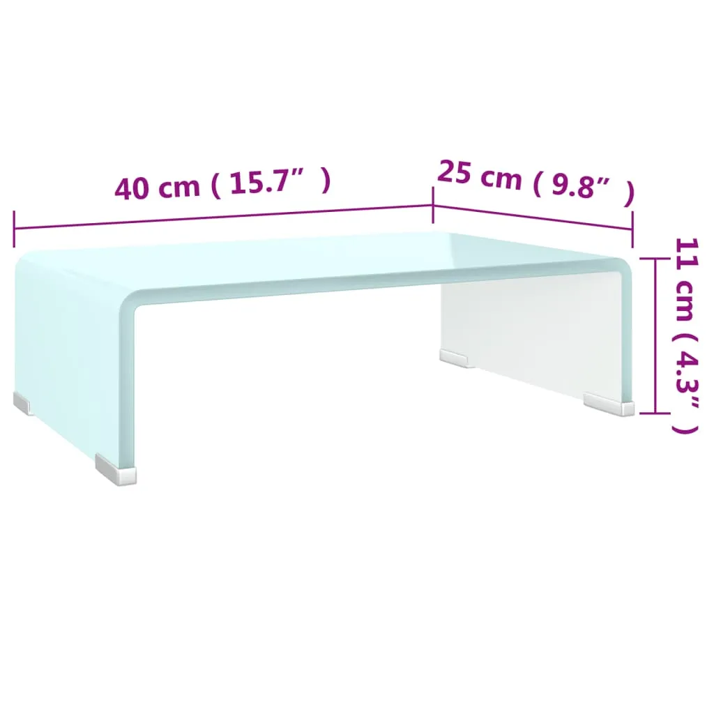 vidaXL TV Stand/Monitor Riser Glass Green 40x25x11 cm