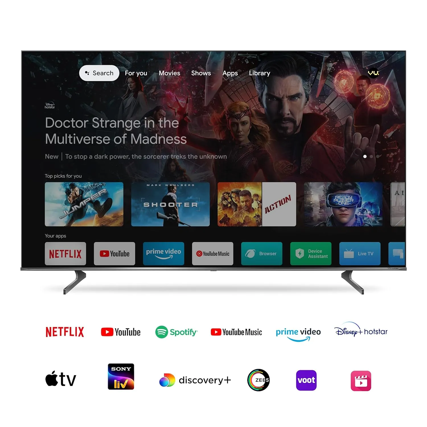VU 85QV 85 Inches GLOLED 4K Ultra HD QLED 3 Yrs Warranty | (Jetplane Grey) | Masterpiece Series 4K Ultra HD Smart QLED TV