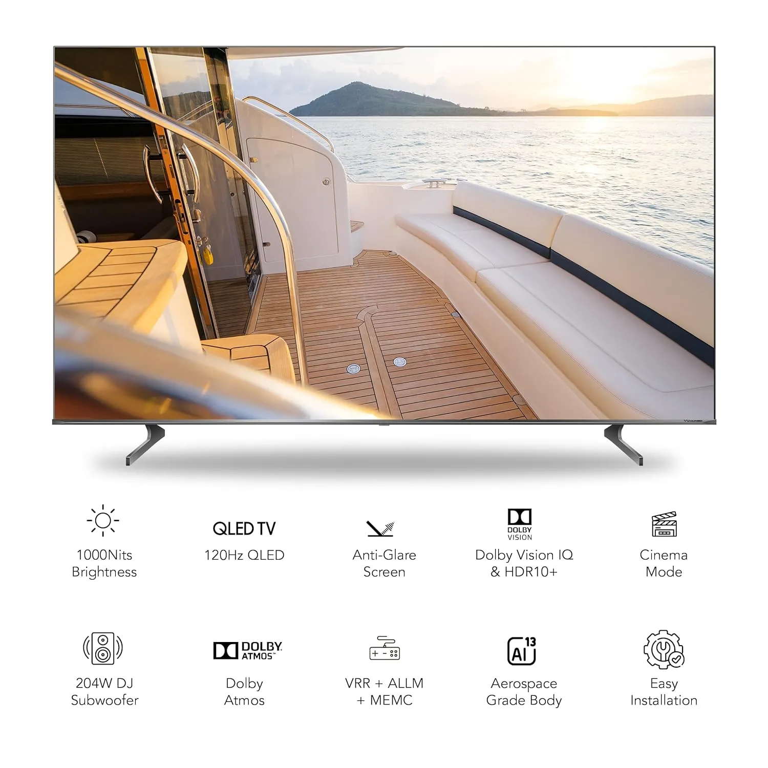 VU 85QV 85 Inches GLOLED 4K Ultra HD QLED 3 Yrs Warranty | (Jetplane Grey) | Masterpiece Series 4K Ultra HD Smart QLED TV