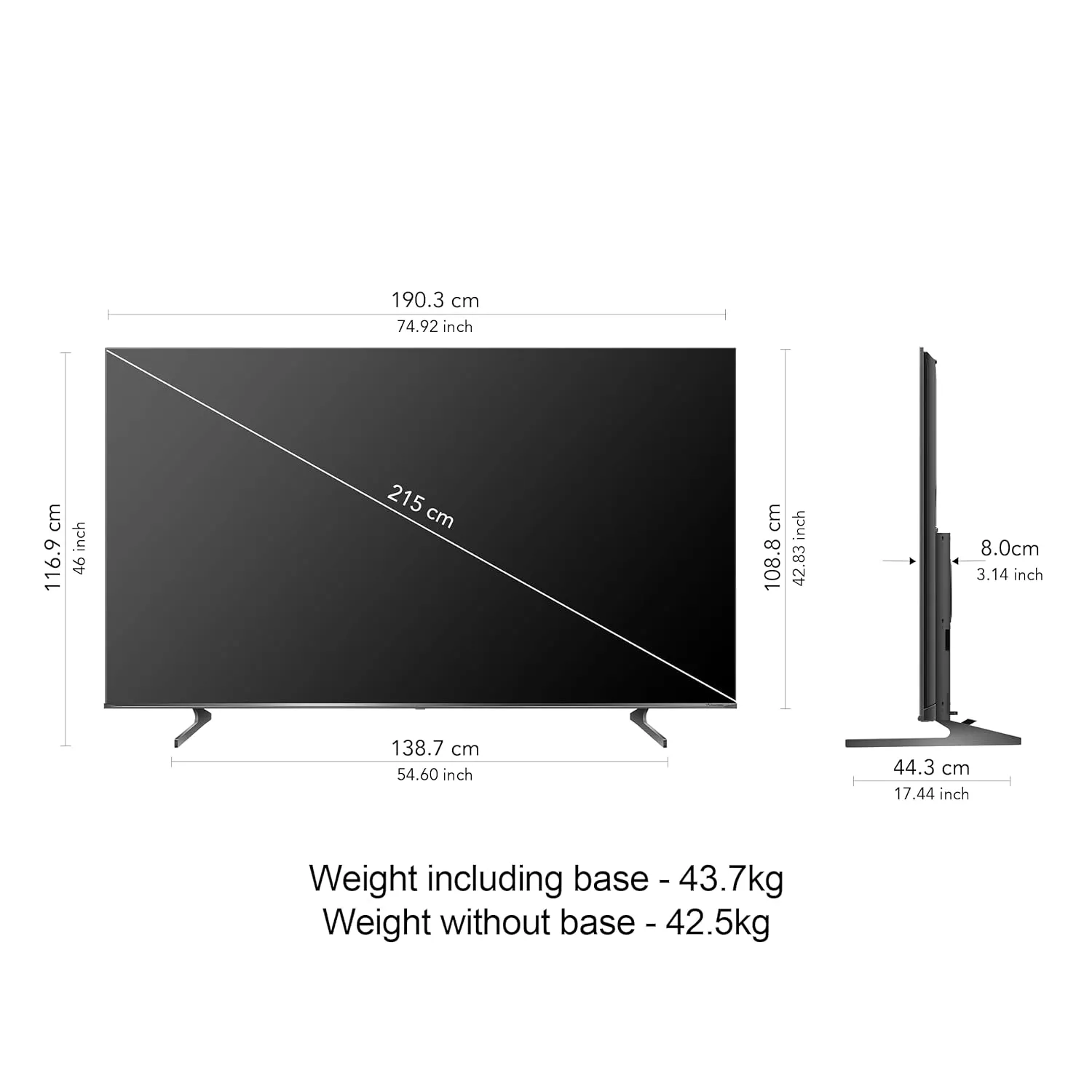 VU 85QV 85 Inches GLOLED 4K Ultra HD QLED 3 Yrs Warranty | (Jetplane Grey) | Masterpiece Series 4K Ultra HD Smart QLED TV