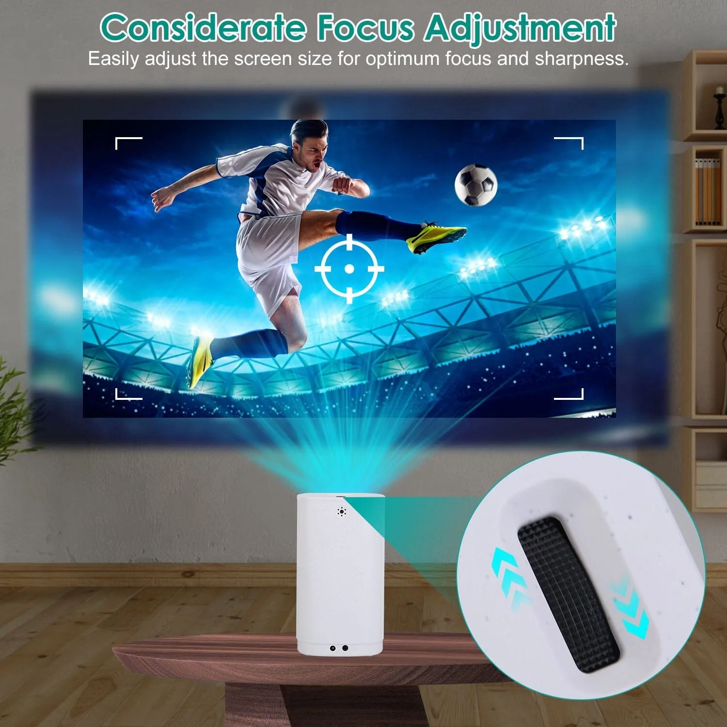 WiFi 1080P Projector Phone Projector Home Movie Projector Compatible with IOS Android iPads U Disk