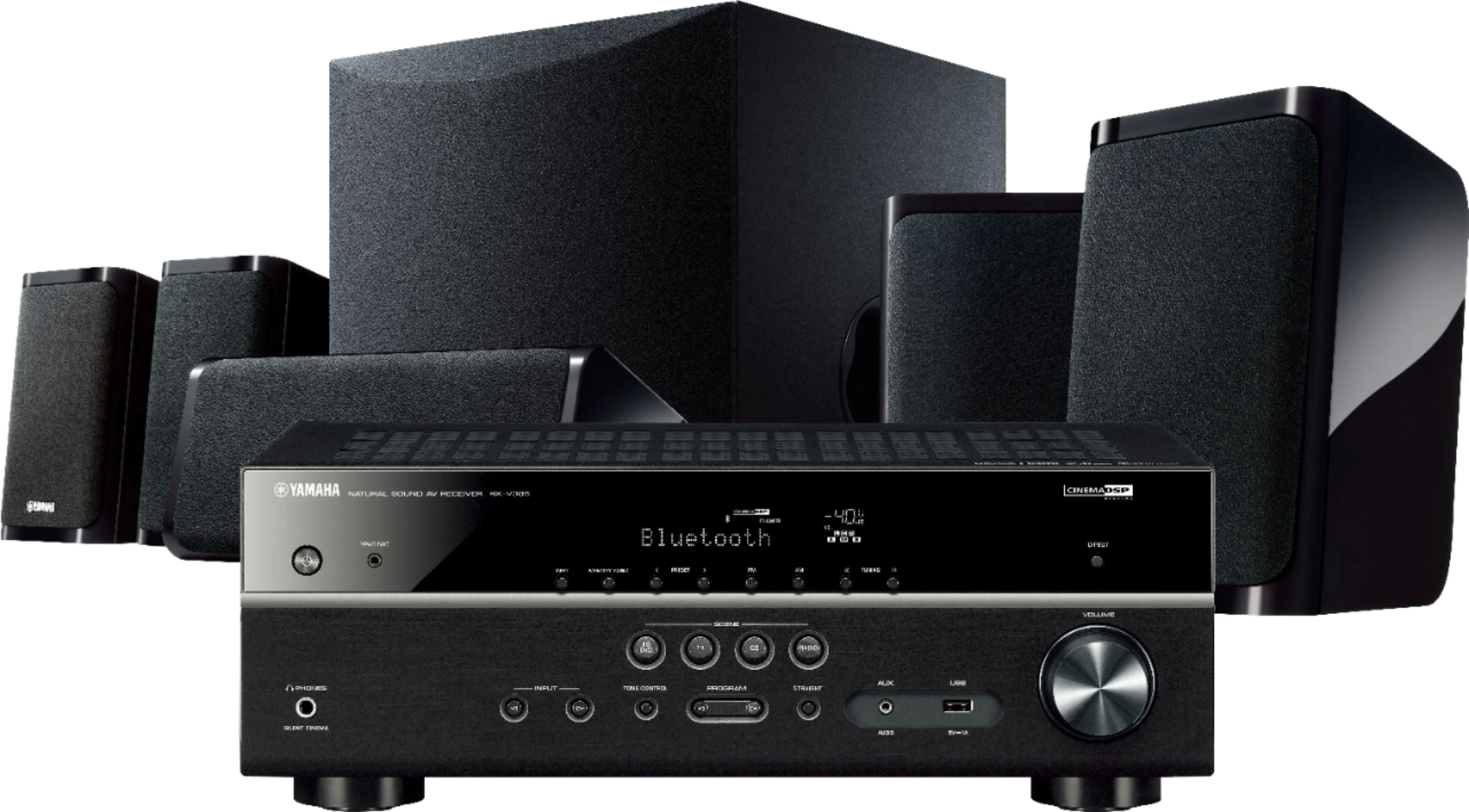 Yamaha - 5.1-Channel 4K Home Theater Speaker System with Powered Subwoofer and Bluetooth Streaming - Black