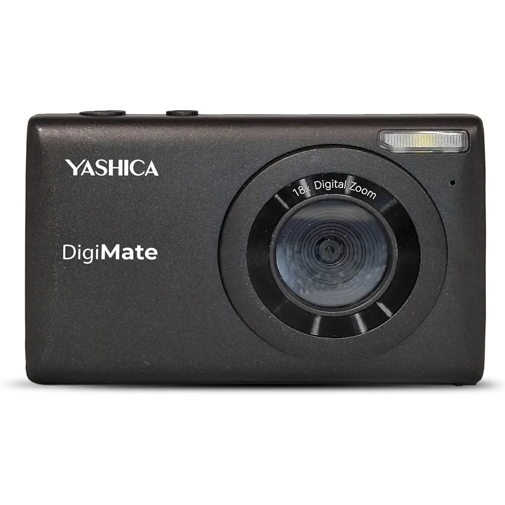 YASHICA DigiMate Compact Digital Camera Point and Shoot CMOS Sensor 64 Megapixel F/3.2 35mm 4K 30fps Video, Built-in Flash, 18x Digital Zoom, 650mAh Battery, Max 128GB TF / MicroSD Card Ports, 2.7" TFT Screen Display | Black, Green, White