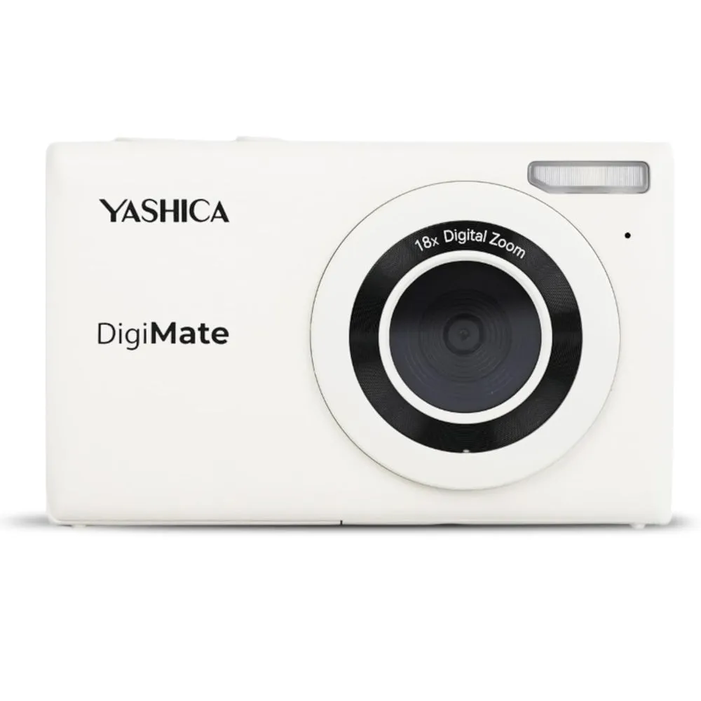 YASHICA DigiMate Compact Digital Camera Point and Shoot CMOS Sensor 64 Megapixel F/3.2 35mm 4K 30fps Video, Built-in Flash, 18x Digital Zoom, 650mAh Battery, Max 128GB TF / MicroSD Card Ports, 2.7" TFT Screen Display | Black, Green, White