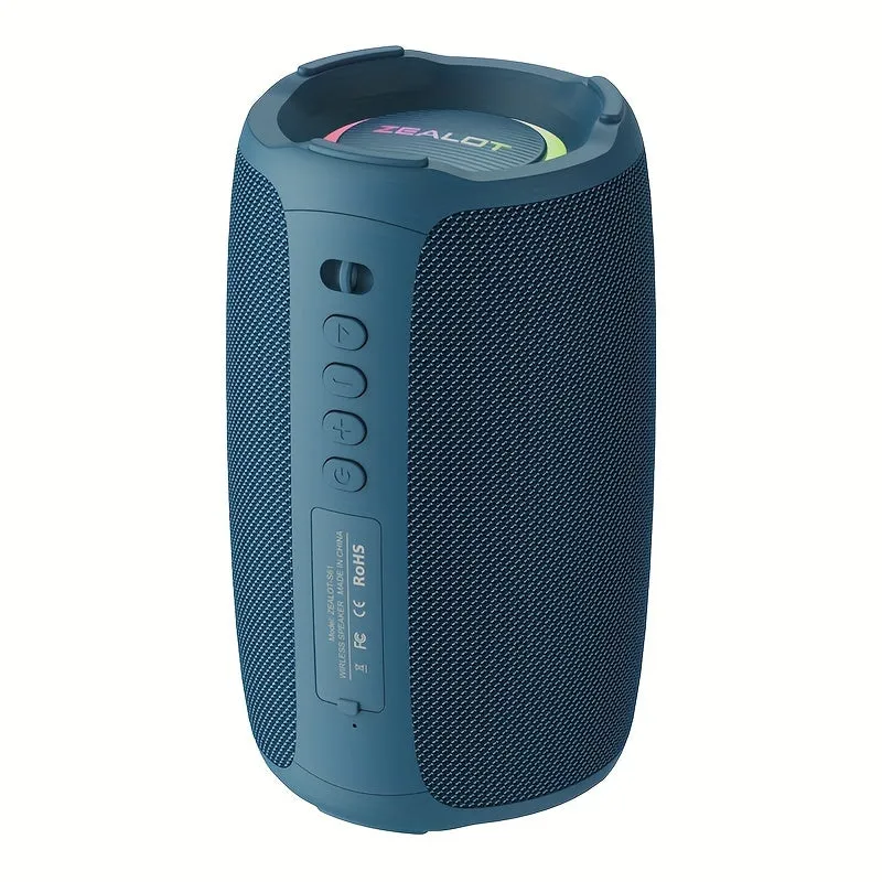 ZEALOT S61 Portable Wireless Speaker-20W Powerful Stereo Sound-RGB Lighting-3000mAh Long-Play Battery-Outdoor, Cycling, Parties
